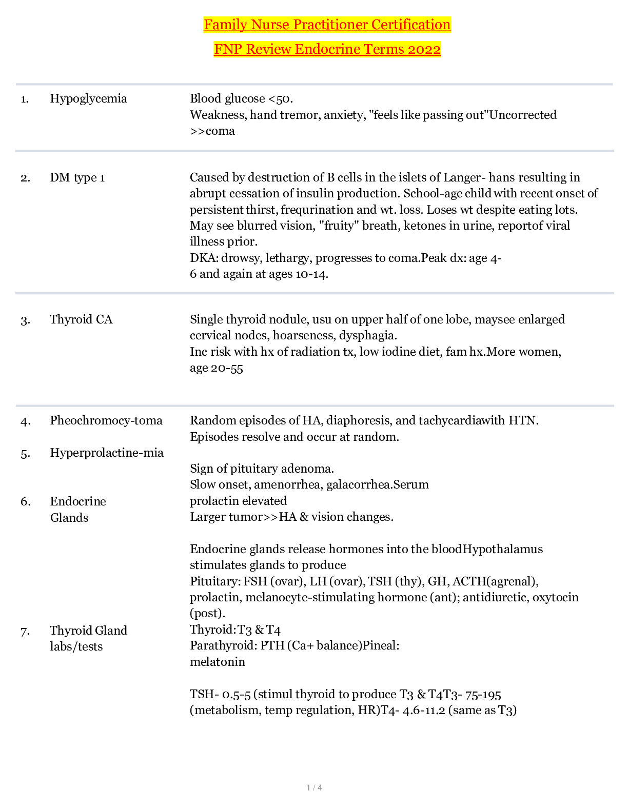 Preview image for Family Nurse Practitioner Certification | FNP 1 - FNP Review Endocrine Terms 2022/2023